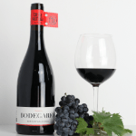 Botella vino tinto bodegario copa vino uva garnacha vino artesanal bodega-tinta castiza